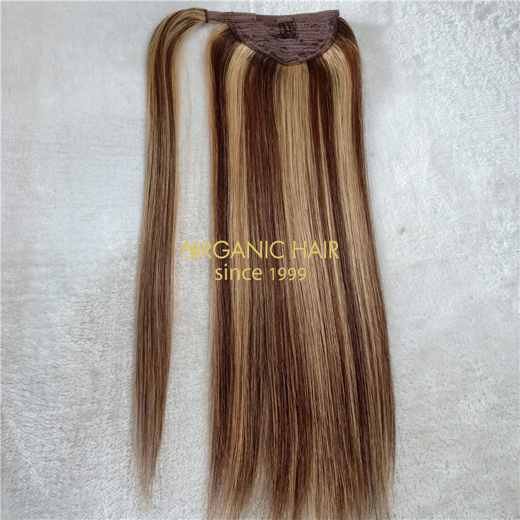 Piano color human hair ponytail extensions on sale X144